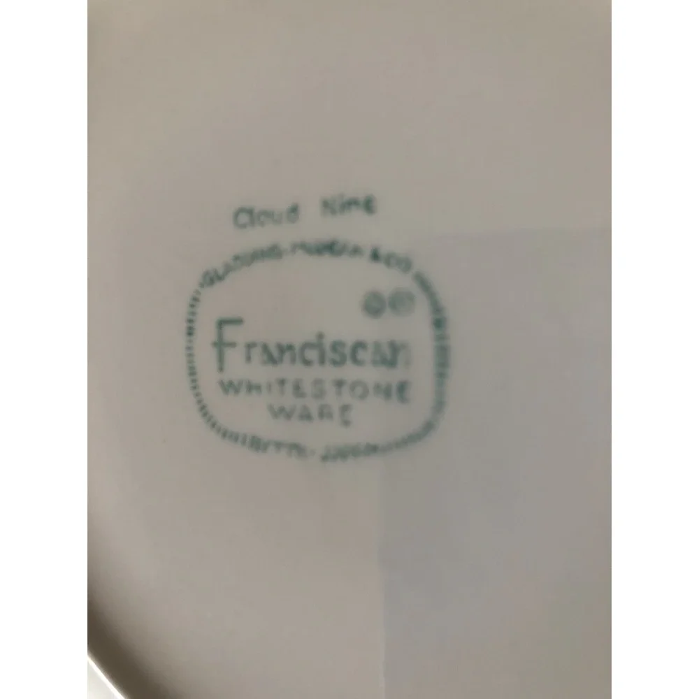Midcentury Modern Franciscan China Cloud Nine‎ White Bread Plates Set of Six Vtg